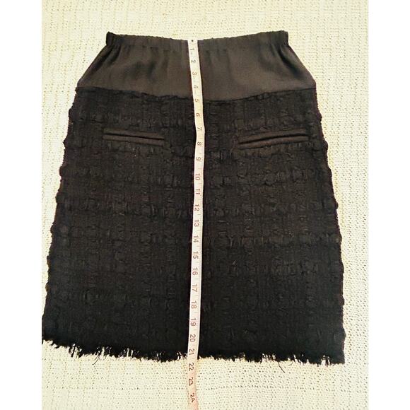 Chanel Square Button Black Tweed Jacket Blazer Skirt Suit FR 44 46 US 8 10 12 14 - Picture 15 of 15